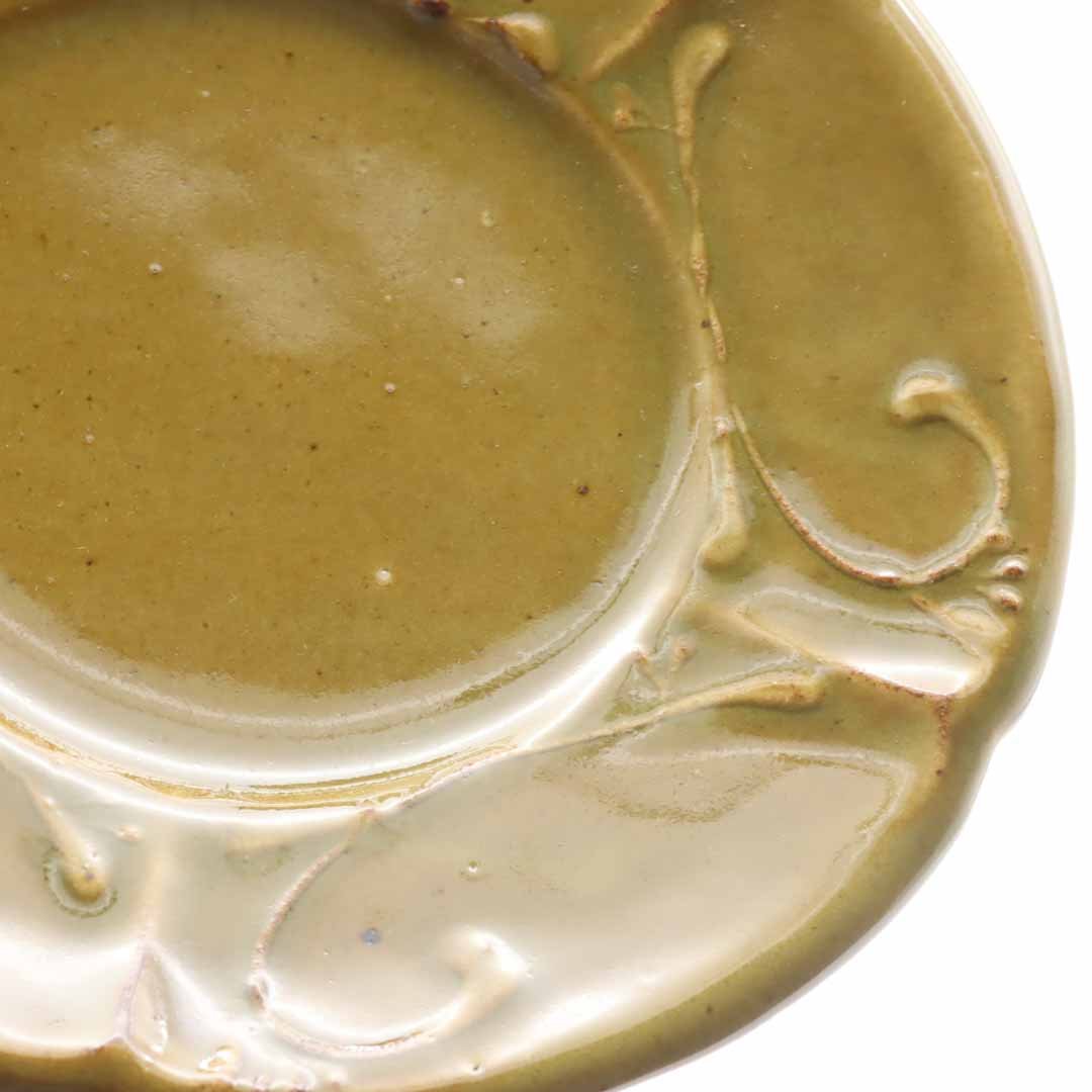 笠原良子 飴釉筒描リム皿 ６寸 - 丸皿 | 益子焼 陶庫