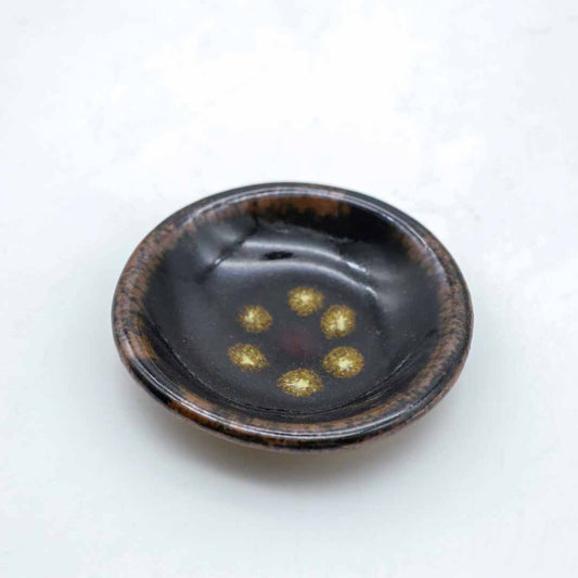 萩原芳典 極豆皿_黒釉 - 丸皿 | 益子焼 陶庫