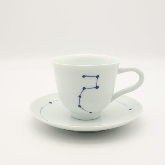 [Omura Midori] Blue and white Big Dipper coffee cup and saucer