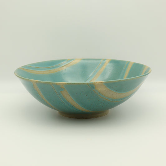 [Hagiwara Yoshinori] Celadon glazed bowl with pattern